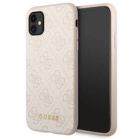 Guess GUHCN61G4GFPI iPhone 11 6,1" różowy/pink hard case 4G Metal Gold Logo