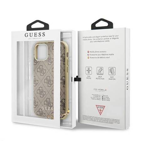 Guess GUHCN61GF4GBR Etui iPhone 11 brown /brązowy hard case 4G Charms Collection