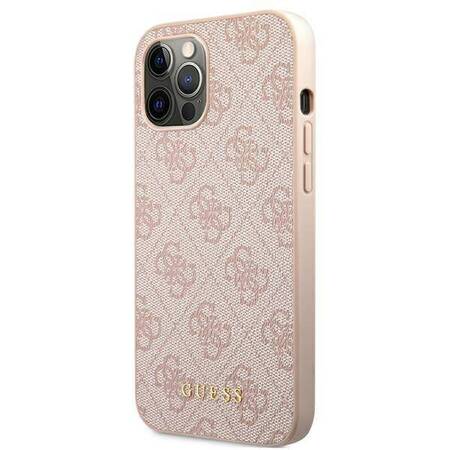 Guess GUHCP12MG4GFPI iPhone 12 / 12 Pro 6,1" różowy/pink hard case 4G Metal Gold Logo