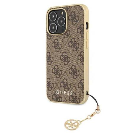 Guess GUHCP13LGF4GBR iPhone 13 Pro /  13 6,1" brązowy/brown hardcase 4G Charms Collection