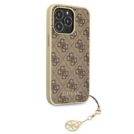 Guess GUHCP13LGF4GBR iPhone 13 Pro /  13 6,1" brązowy/brown hardcase 4G Charms Collection