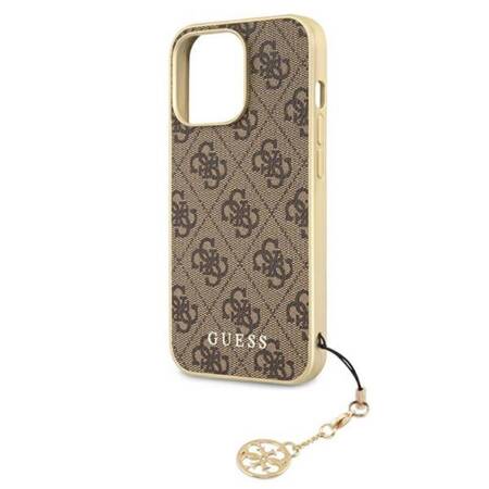 Guess GUHCP13LGF4GBR iPhone 13 Pro /  13 6,1" brązowy/brown hardcase 4G Charms Collection