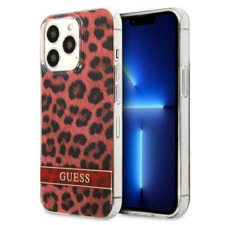 Guess GUHCP13LHSLEOR iPhone 13 Pro / 13 6,1" czerwony/red hardcase Leopard