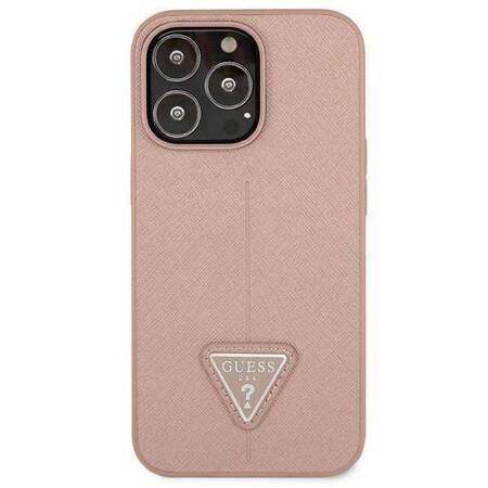Guess GUHCP13LPSATLP iPhone 13 Pro / 13 6,1" różowy/pink hardcase SaffianoTriangle Logo