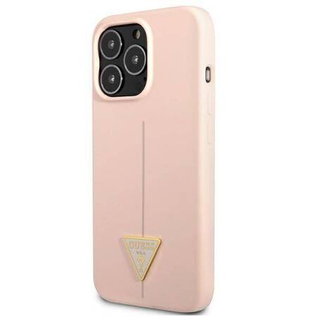 Guess GUHCP13LSLTGP iPhone 13 Pro / 13 6,1" różowy/pink hardcase Silicone Triangle