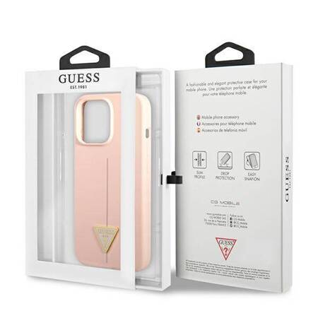 Guess GUHCP13LSLTGP iPhone 13 Pro / 13 6,1" różowy/pink hardcase Silicone Triangle