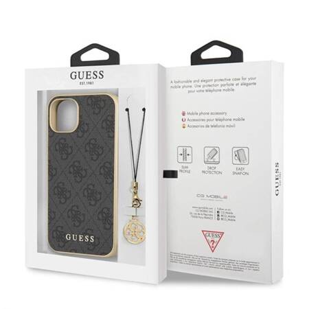 Guess GUHCP13MGF4GGR iPhone 13 6,1" szary/grey hardcase 4G Charms Collection