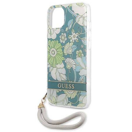 Guess GUHCP13SHFLSN iPhone 13 mini 5,4" zielony/green hardcase Flower Strap