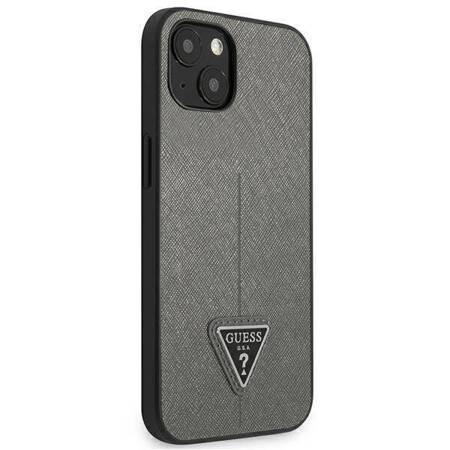 Guess GUHCP13SPSATLG iPhone 13 mini 5,4" srebrny/silver hardcase SaffianoTriangle Logo