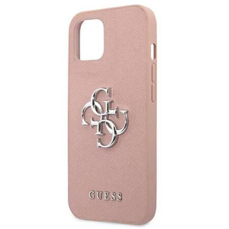 Guess GUHCP13SSA4GSPI iPhone 13 mini 5,4" różowy/pink hardcase Saffiano 4G Metal Logo