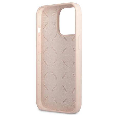 Guess GUHCP13XSLTGP iPhone 13 Pro Max 6,7" różowy/pink hardcase Silicone Triangle