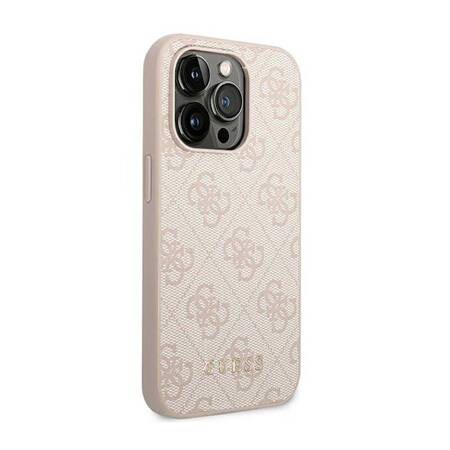 Guess GUHCP14LG4GFPI iPhone 14 Pro 6,1" różowy/pink hard case 4G Metal Gold Logo