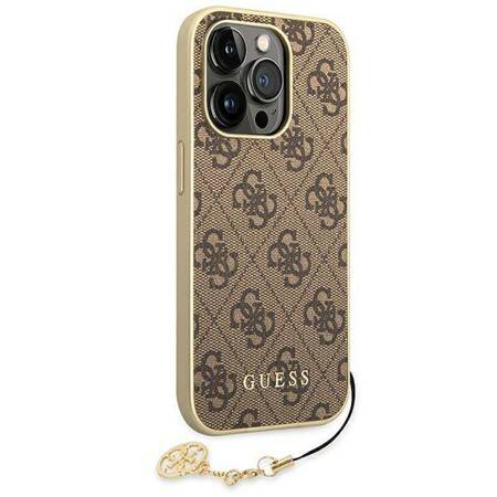 Guess GUHCP14LGF4GBR iPhone 14 Pro 6,1" brązowy/brown hardcase 4G Charms Collection