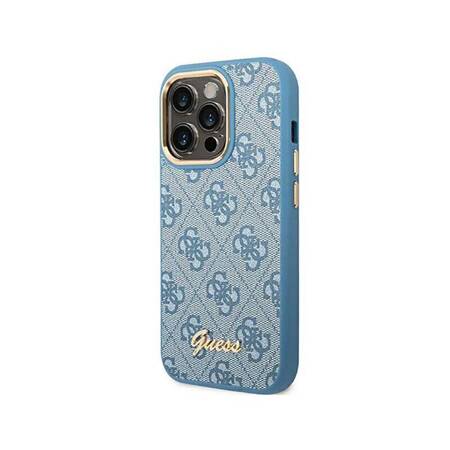 Guess GUHCP14LHG4SHB iPhone 14 Pro 6,1" niebieski/blue hard case 4G Vintage Gold Logo