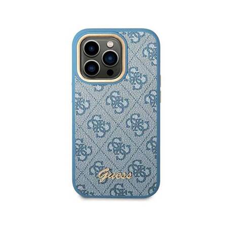 Guess GUHCP14LHG4SHB iPhone 14 Pro 6,1" niebieski/blue hard case 4G Vintage Gold Logo