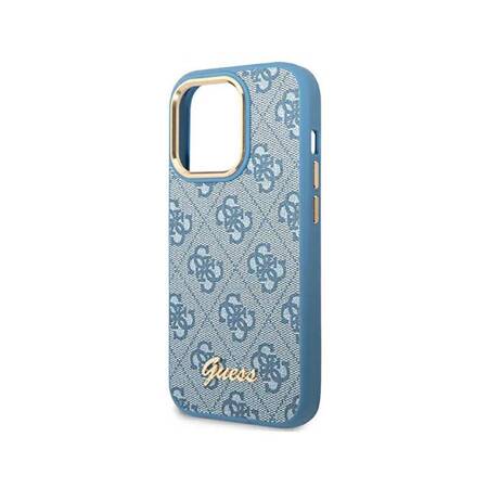 Guess GUHCP14LHG4SHB iPhone 14 Pro 6,1" niebieski/blue hard case 4G Vintage Gold Logo