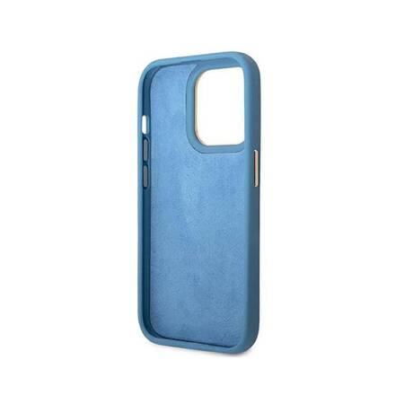 Guess GUHCP14LHG4SHB iPhone 14 Pro 6,1" niebieski/blue hard case 4G Vintage Gold Logo