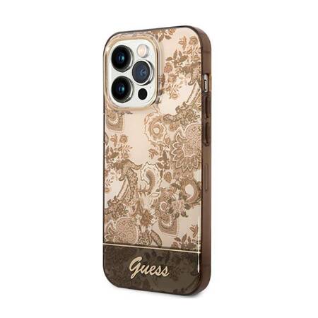 Guess GUHCP14LHGPLHC iPhone 14 Pro 6,1" ochre hardcase Porcelain Collection