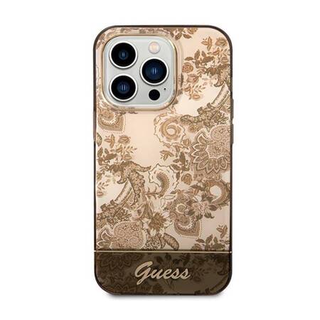 Guess GUHCP14LHGPLHC iPhone 14 Pro 6,1" ochre hardcase Porcelain Collection