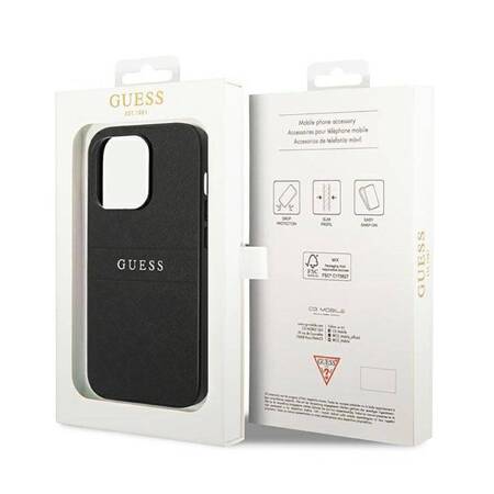 Guess GUHCP14LPSASBBK iPhone 14 Pro 6,1" czarny/black Saffiano Strap