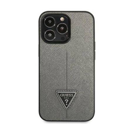 Guess GUHCP14LPSATLG iPhone 14 Pro 6,1" srebrny/silver hardcase SaffianoTriangle Logo