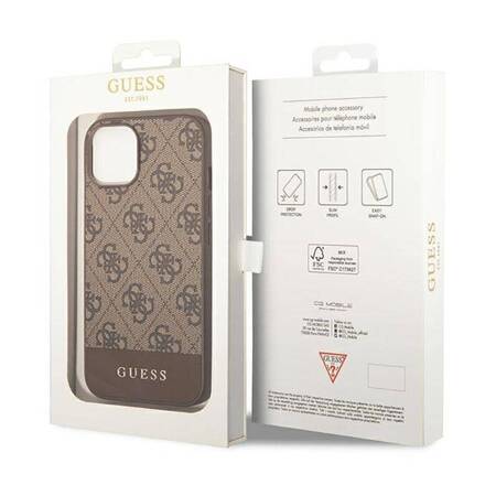 Guess GUHCP14MG4GLBR iPhone 14 Plus 6,7" brązowy/brown hard case 4G Stripe Collection