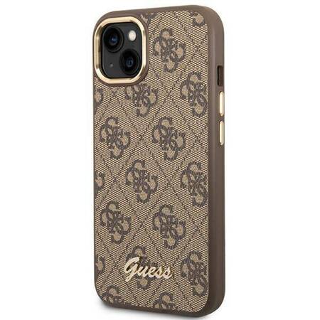 Guess GUHCP14MHG4SHW iPhone 14 Plus 6,7" brązowy/brown hard case 4G Vintage Gold Logo