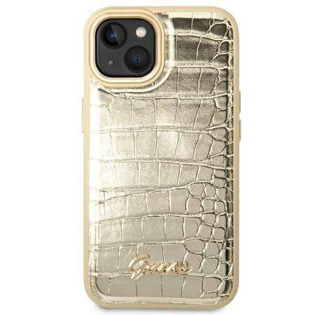Guess GUHCP14MHGCRHD iPhone 14 Plus 6,7" złoty/gold hardcase Croco Collection