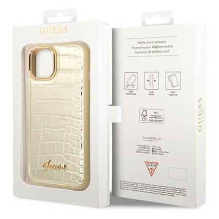Guess GUHCP14MHGCRHD iPhone 14 Plus 6,7" złoty/gold hardcase Croco Collection