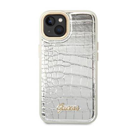 Guess GUHCP14MHGCRHS iPhone 14 Plus 6,7" srebrny/silver hardcase Croco Collection