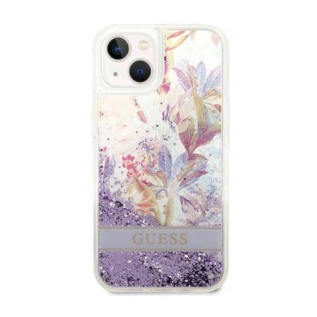 Guess GUHCP14MLFLSU iPhone 14 Plus 6,7" fioletowy/purple hardcase Flower Liquid Glitter