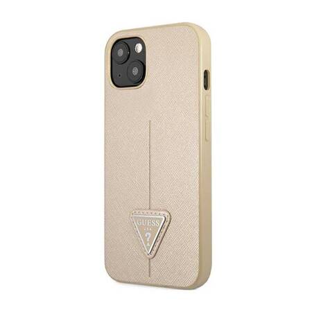 Guess GUHCP14SPSATLE iPhone 14 6,1" beżowy/beige hardcase SaffianoTriangle Logo