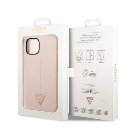 Guess GUHCP14SSLTGP iPhone 14 6,1" różowy/pink hardcase Silicone Triangle