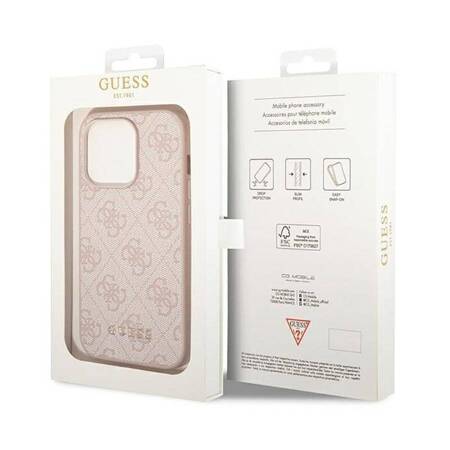 Guess GUHCP14XG4GFPI iPhone 14 Pro Max 6,7" różowy/pink hard case 4G Metal Gold Logo