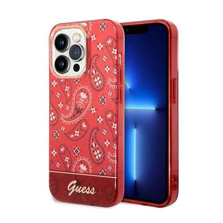 Guess GUHCP14XHGBNHR iPhone 14 Pro Max 6,7" czerwony/red hardcase Bandana Paisley