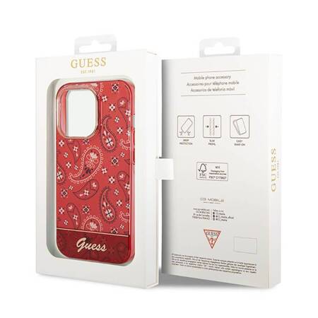 Guess GUHCP14XHGBNHR iPhone 14 Pro Max 6,7" czerwony/red hardcase Bandana Paisley