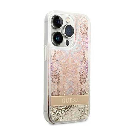 Guess GUHCP14XLFLSD iPhone 14 Pro Max 6,7" złoty/gold hardcase Paisley Liquid Glitter