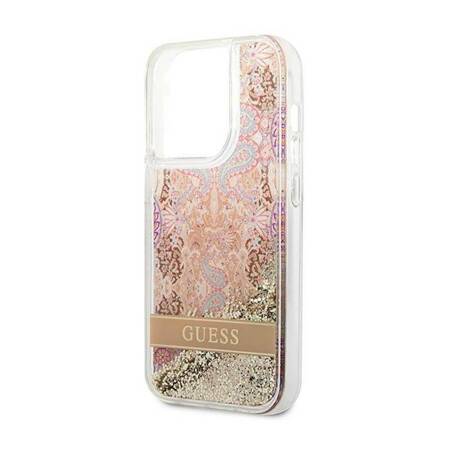 Guess GUHCP14XLFLSD iPhone 14 Pro Max 6,7" złoty/gold hardcase Paisley Liquid Glitter