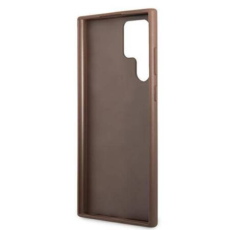 Guess GUHCS22LG4GFBR S22 Ultra S908 brązowy/brown hard case 4G Metal Gold Logo