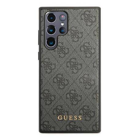 Guess GUHCS22LG4GFGR S22 Ultra S908 szary/grey hard case 4G Metal Gold Logo