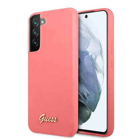 Guess GUHCS22MLSLMGFU S22+ S906 fuksja/fuchsia hardcase Silicone Script Metal Logo