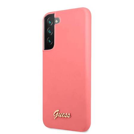 Guess GUHCS22MLSLMGFU S22+ S906 fuksja/fuchsia hardcase Silicone Script Metal Logo