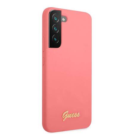 Guess GUHCS22MLSLMGFU S22+ S906 fuksja/fuchsia hardcase Silicone Script Metal Logo