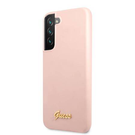 Guess GUHCS22MLSLMGPP S22+ S906 różowy/pink hardcase Silicone Script Metal Logo