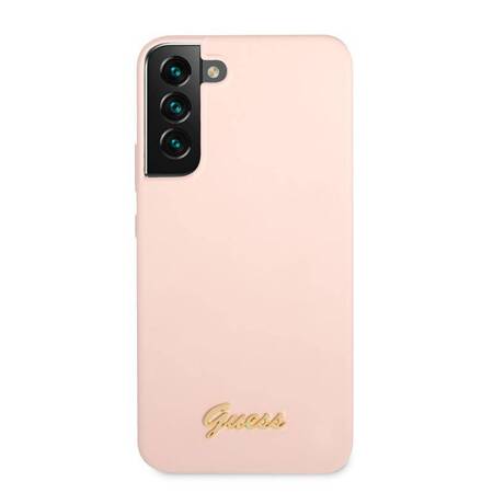 Guess GUHCS22MLSLMGPP S22+ S906 różowy/pink hardcase Silicone Script Metal Logo