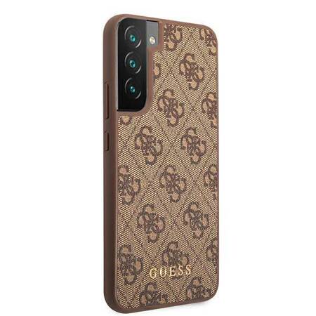 Guess GUHCS22SG4GFBR S22 S901 brązowy/brown hard case 4G Metal Gold Logo