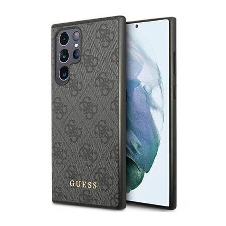 Guess GUHCS23LG4GFGR S23 Ultra S918 szary/grey hardcase 4G Metal Gold Logo