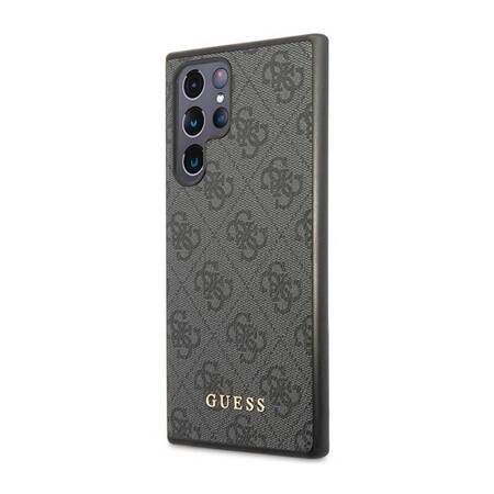 Guess GUHCS23LG4GFGR S23 Ultra S918 szary/grey hardcase 4G Metal Gold Logo