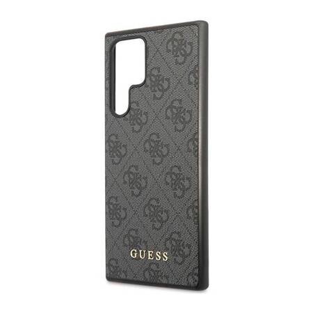 Guess GUHCS23LG4GFGR S23 Ultra S918 szary/grey hardcase 4G Metal Gold Logo