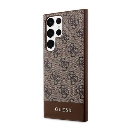 Guess GUHCS23LG4GLBR S23 Ultra S918 brązowy/brown hardcase 4G Stripe Collection